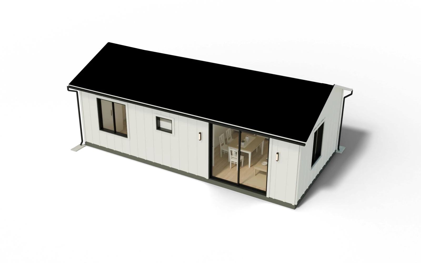 One Bedroom ADU with a shingle roof, chalk siding and a small landing